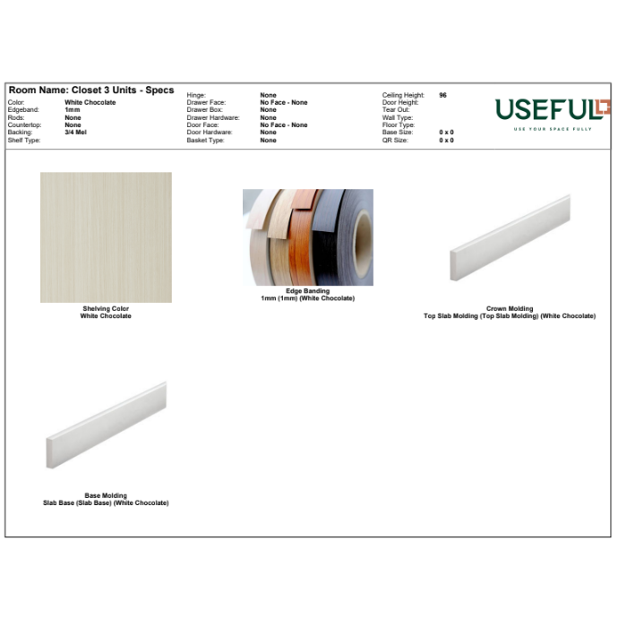 Closet 3 Units White Chocolate / Brass