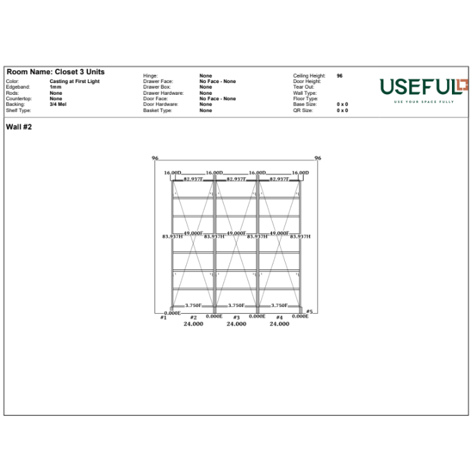 Closet 3 Units Casting at First Light / Brass