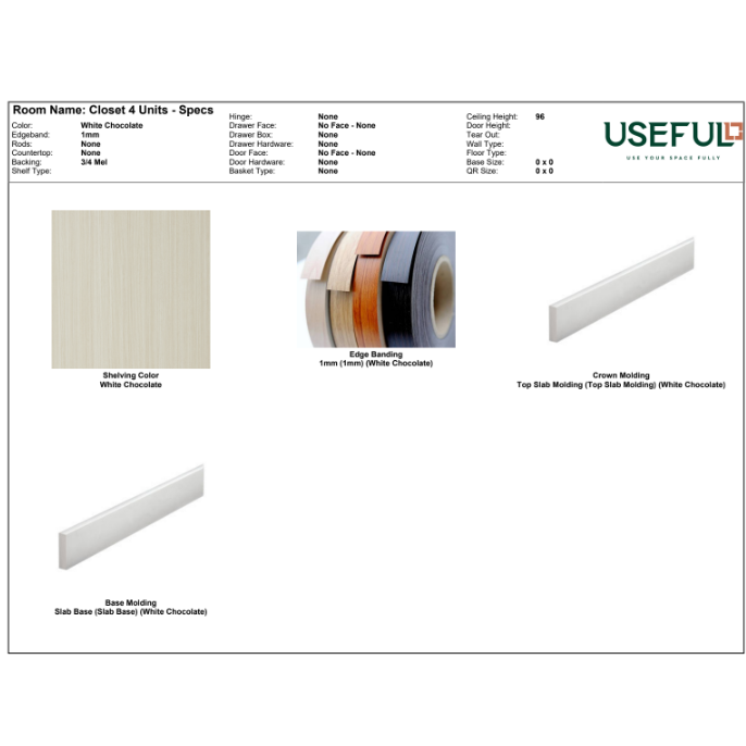 Closet 4 Units White Chocolate / Brass