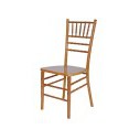 Chair - Chiavari Wood - Natural/Ivory Cushion (4/Box)