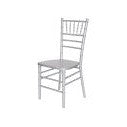 Chair - Chiavari Wood - Silver/White Cushion (4/Box)