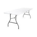 Table - 8'X30" Rhinolite Plastic Half Folding Banquet - White Granite