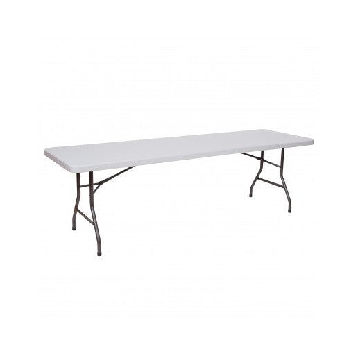 Table - 8'X30" Rhinolite Plastic Banquet - White Granite