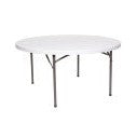 Table - 71" Rhinolite Plastic Round - White Granite