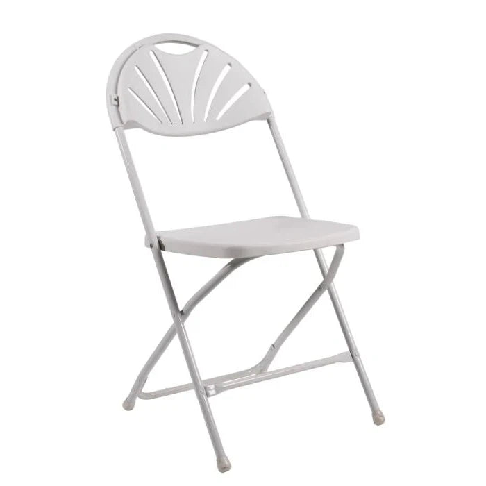 Chair - Rhino Fan Back Plastic Folding - White (8/Box)