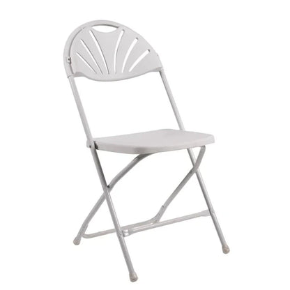 Chair - Rhino Fan Back Plastic Folding - White (8/Box)