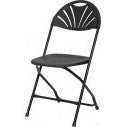 Chair - Rhino Fan Back Plastic Folding - Black (8/Box)