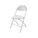 Chair - Rhino Fan Back Plastic Folding - White (8/Box)