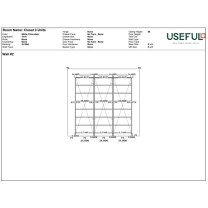 Closet 3 Units White Chocolate / Brass