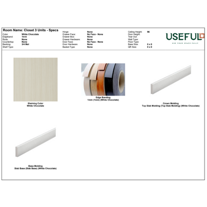 Closet 3 Units White Chocolate / Brass