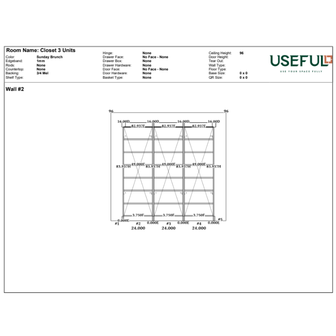 Closet 3 Units Sunday Brunch / Brass