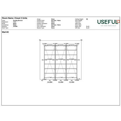 Closet 3 Units Sunday Brunch / Brass