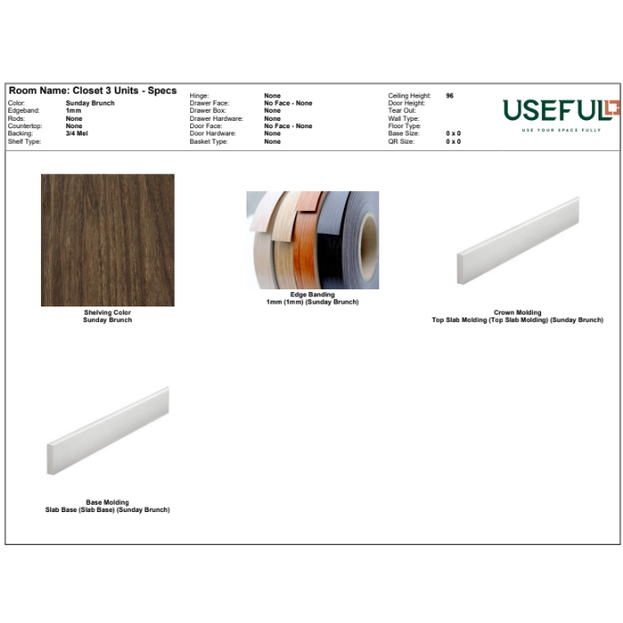 Closet 3 Units Sunday Brunch / Brass