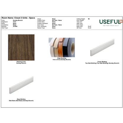 Closet 3 Units Sunday Brunch / Brass