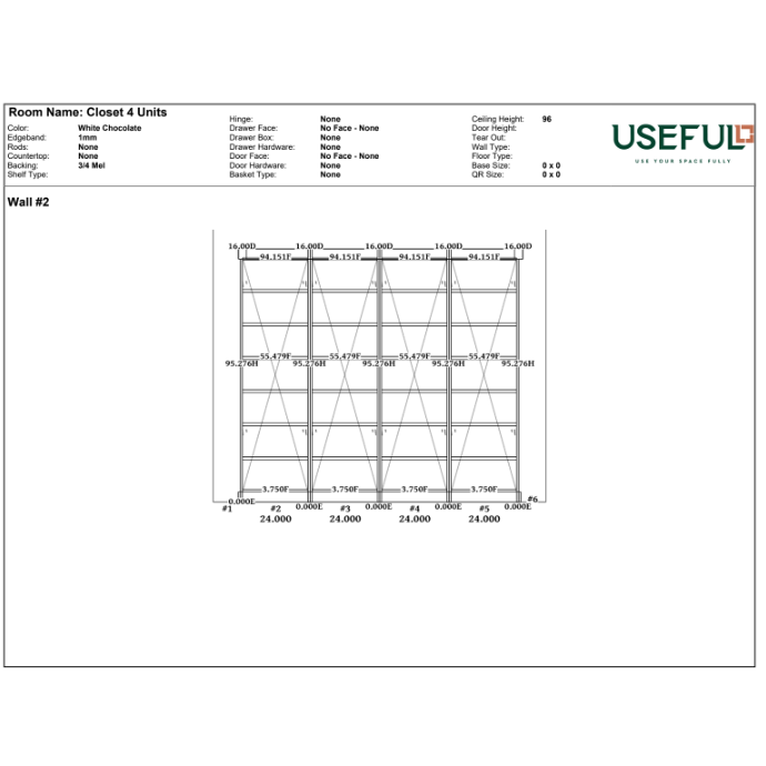 Closet 4 Units White Chocolate / Brass