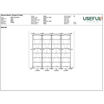 Closet 4 Units White Chocolate / Brass