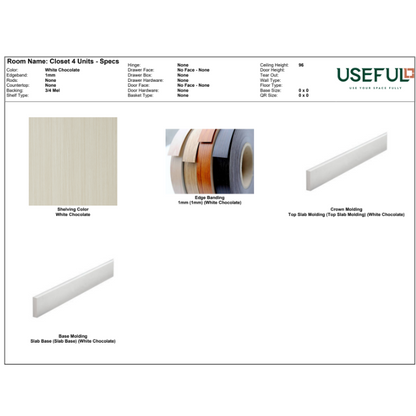 Closet 4 Units White Chocolate / Brass