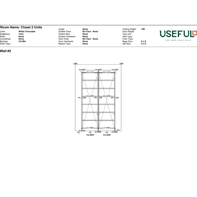 Closet 2 Units White Chocolate / Brass