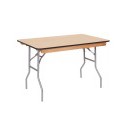 Table - 4'X30" WFT Series Russian Birch Wood Banquet - Rubber Edge