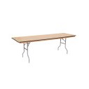 Table - 8'X30" WFT Series Russian Birch Wood Banquet - Rubber Edge