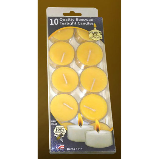 "BEE WAX Clear cup Tealights 10pk yelow "