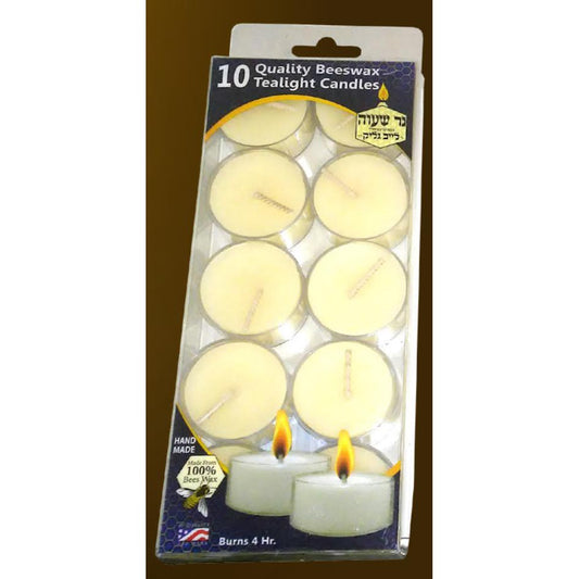 BEE WAX clear cup Tealights 10pk white