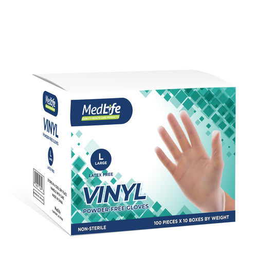 "VINYL GLOVES GP P/F LARGE 10X100/CS"